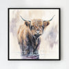 wall art black frame canvas,a yak standing in water,living room decor