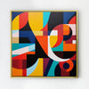 gold frame abstract colorful geometric wall art paintings