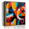light oak color frame abstract colorful geometric wall art canvas
