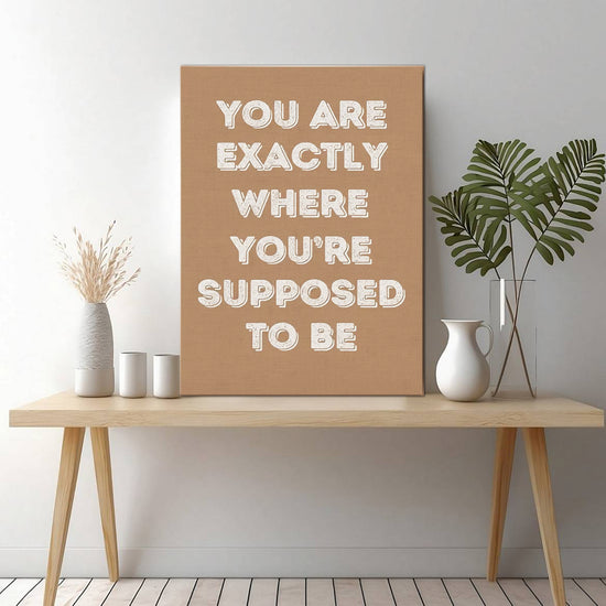 motivational poster wall art canvas on the table