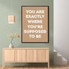 black frame motivational poster art canvas hanging on the wall