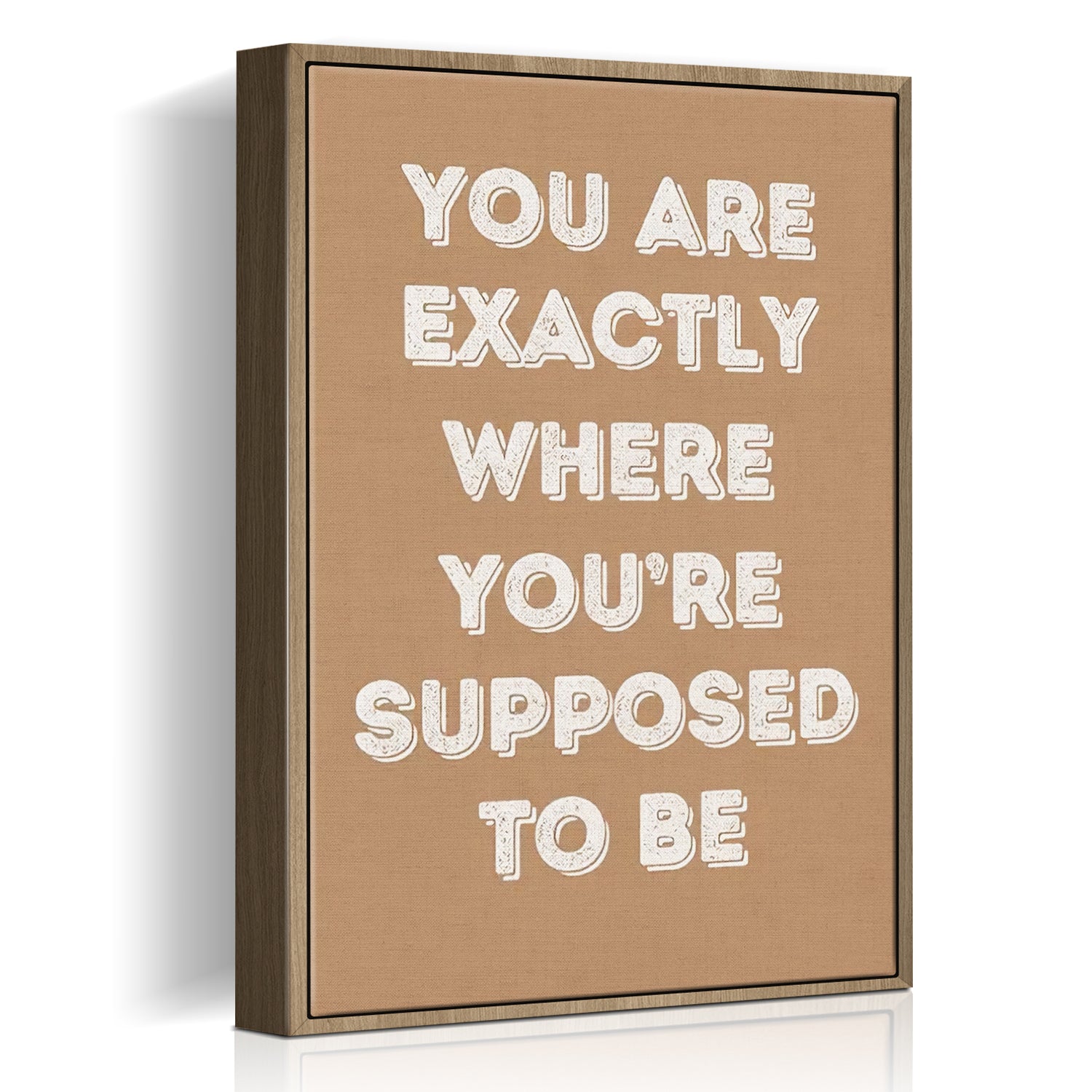light oak color frame motivational poster canvas print