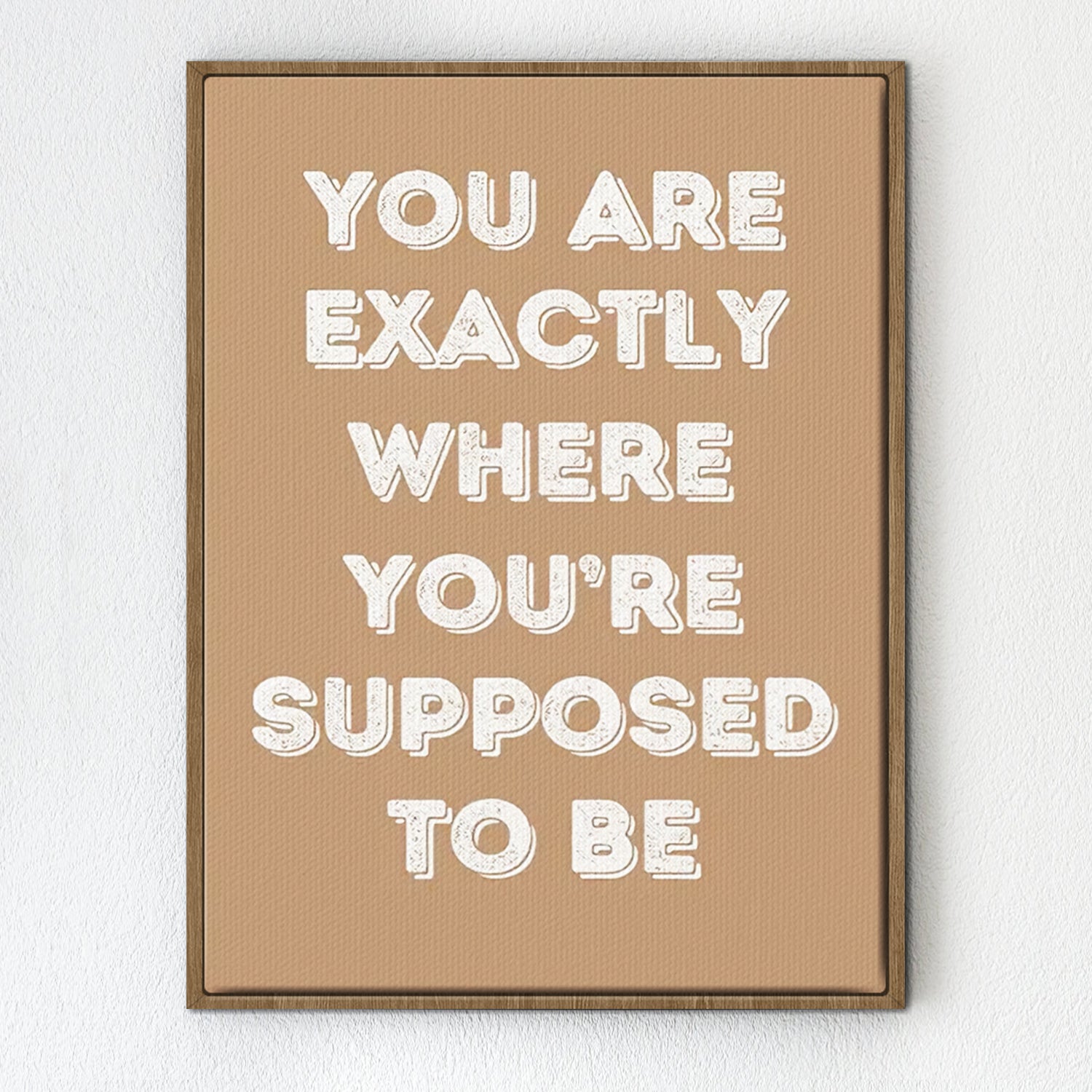 light oak color frame motivational poster canvas print