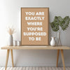 light oak color frame motivational poster canvas print on the table
