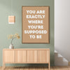 light oak color frame motivational poster canvas print hanging on the wall