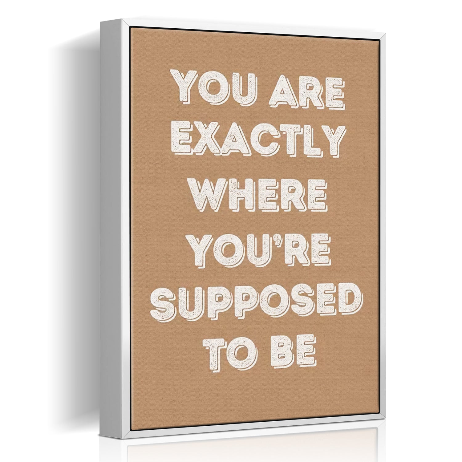 white frame motivational poster canvas print