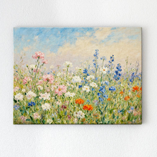 wall art canvas painting depicts a gorgeous sea of flowers