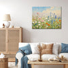 wall art canvas painting in the living room depicts a gorgeous sea of flowers