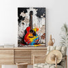 wall art canvas abstract colored guitar