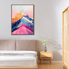 coffee frame abstract colorful mountains wall art painting in the bedroom