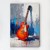 art canvas painting showing a colorful electric guitar