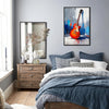 black frame art canvas painting showing a colorful electric guitar