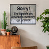 black frame banksys statement canvas print in the living room