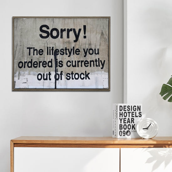 coffee frame banksys statement canvas print in the living room
