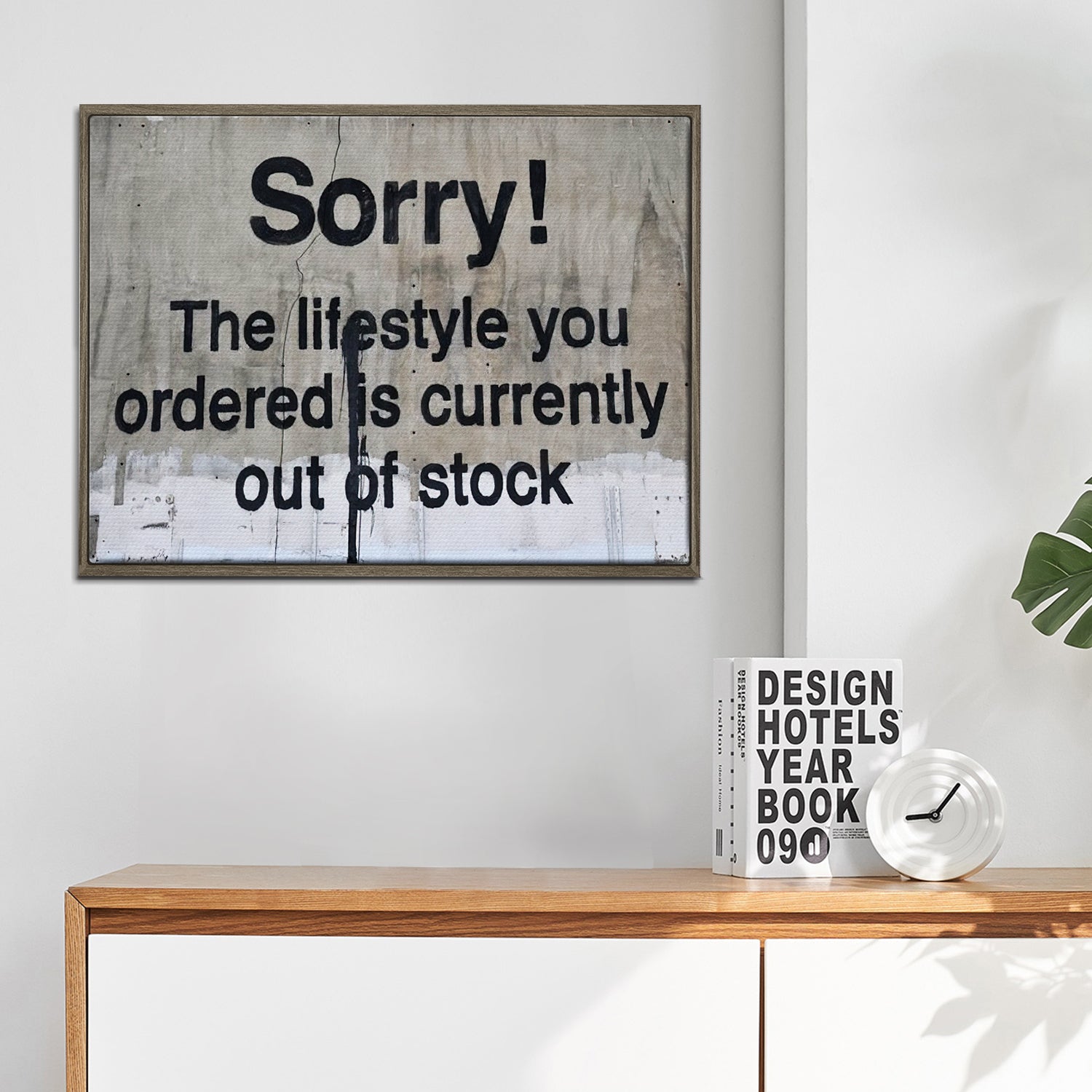 coffee frame banksys statement canvas print in the living room