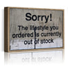 light oak color frame banksys statement canvas print