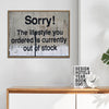 light oak color frame banksys statement canvas print in the living room