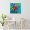 living room wall art canvas painting depicts a gorgeous and colorful bouquet of flowers.