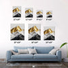 different size wall art canvas shows a snowy mountain with its summit covered in gold