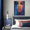 light oak frame abstract beautiful woman art canvas in the bedroom