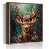 light oak frame deer wall art decor canvas