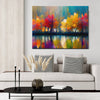 abstract trees and reflection wall art print in the living room
