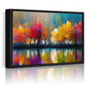 black frame abstract trees and reflection wall art canvas