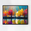 black frame abstract trees and reflection wall art canvas