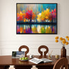 1 piece black frame abstract trees and reflection wall art print in the office
