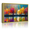 gold frame abstract trees and reflection wall art canvas