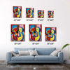 different size wall art painting colorful abstract guitar