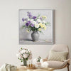 white frame wall art colorful flowers