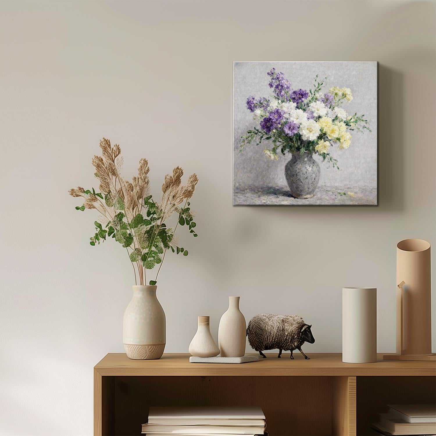 living room wall art colorful flowers