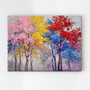 wall art painting depicting colorful forest