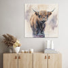 wall art canvas a yak standing in water living room decor