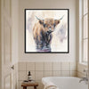 wall art black frame canvas,a yak standing in water,bathroom decor
