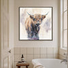 wall art coffee frame canvas,a yak standing in water,bathroom decor