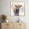 wall art gold frame canvas,a yak standing in water,living room decor