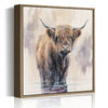 wall art light oak frame canvas,a yak standing in water