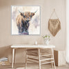 wall art white frame canvas,a yak standing in water,living room decor