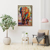 light oak color frame wall art canvas graffiti art elephant hang on the wall