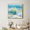 gold frame wall art canvas ocean waves