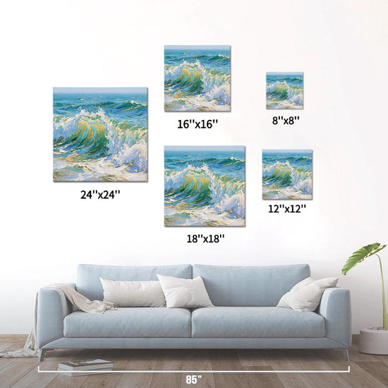 different size wall art canvas ocean waves