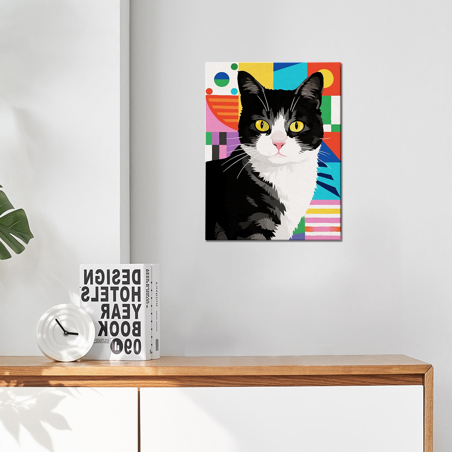 living room wall art canvas pop cat