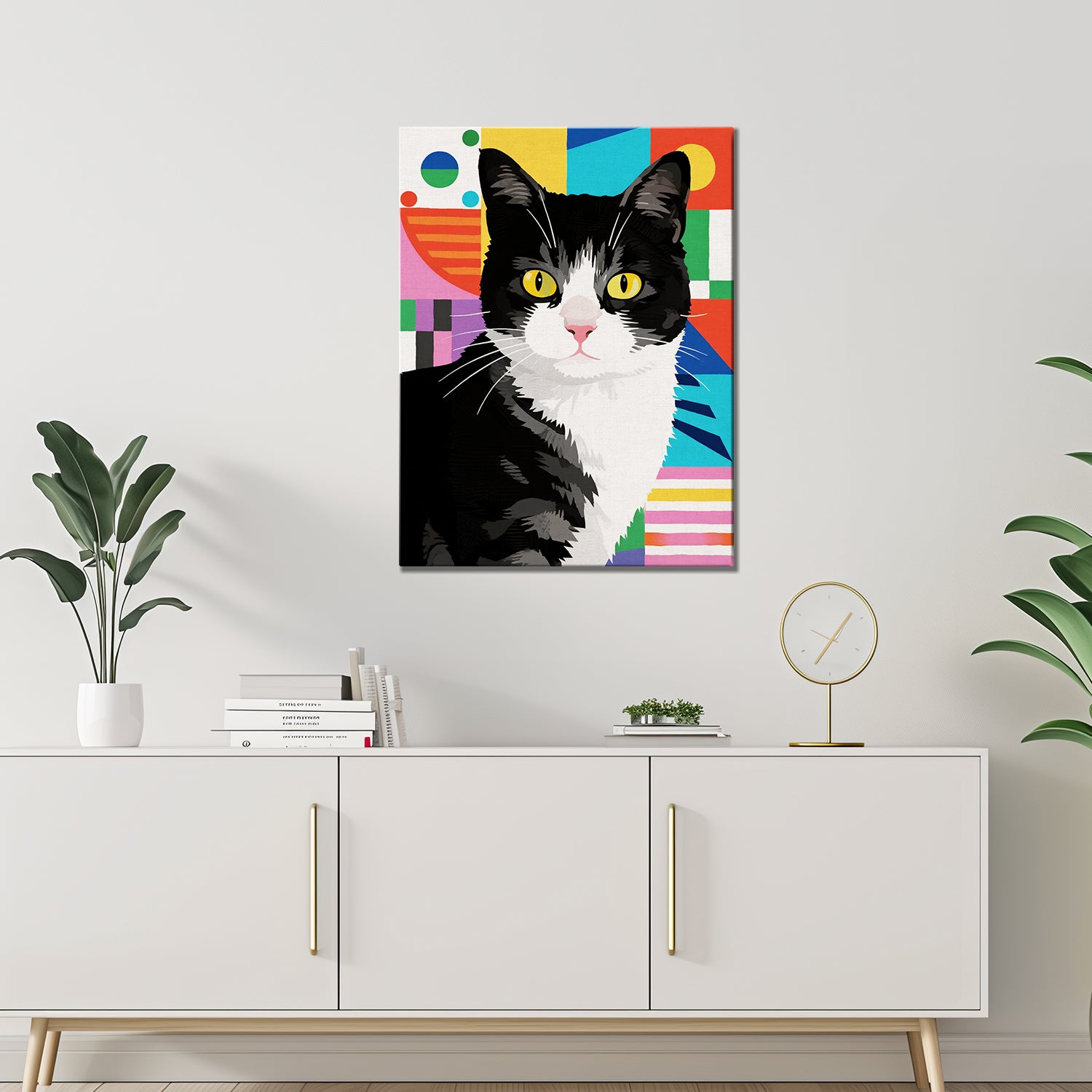 living room wall art canvas pop cat