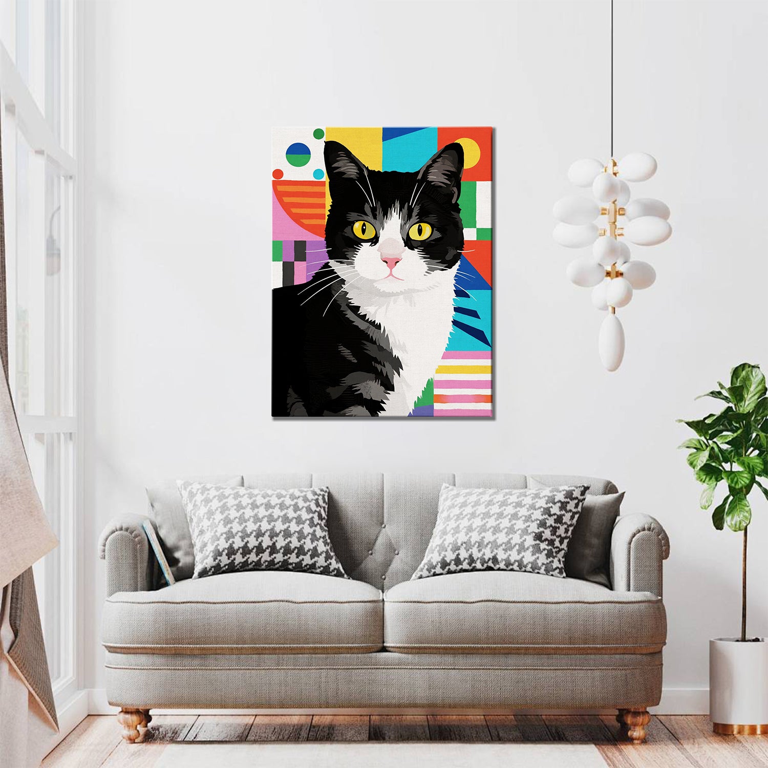 living room wall art canvas pop cat