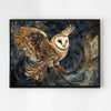 wall art print flying ow black frame