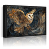 wall art print flying owl black frame