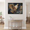 wall art print flying owl black frame living room decor
