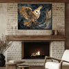 wall art print flying owl black frame Fireplace decorative painting